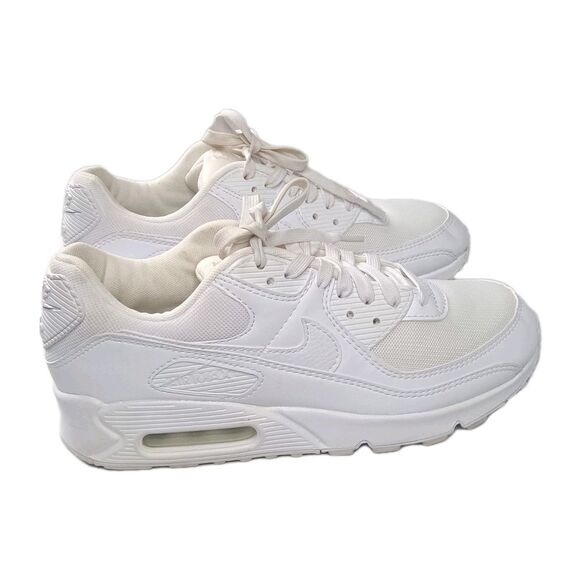 Nike Air Max 90 Shoes Women's Size 8.5 Triple White Sneakers - Picture 1 of 9